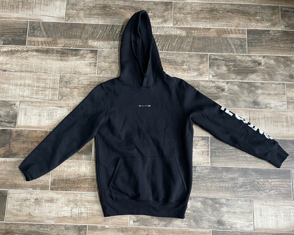 $595 NWT 1017 ALYX 9SM Black Cotton Hoodie Sweatshirt Pullover Size Small